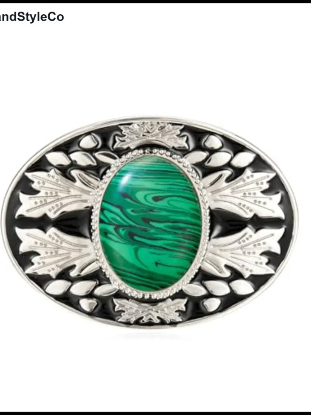 Vintage Western Cowboy Turquoise Belt Buckle Men's Zinc Alloy Malachite